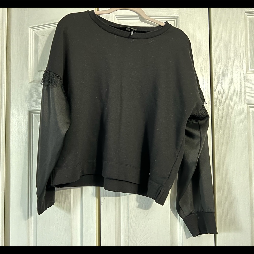 DKNY Black Contrast Sweatshirt (Large)
